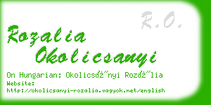 rozalia okolicsanyi business card